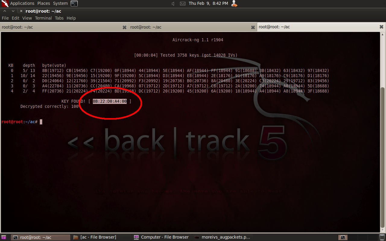 aircrack key found